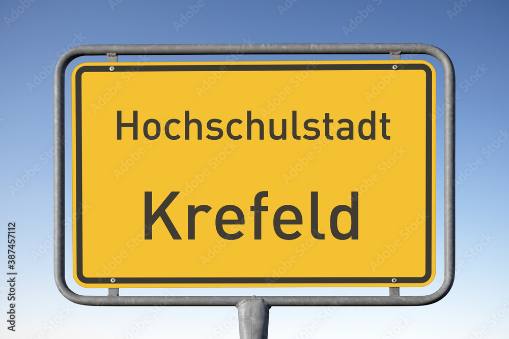 Ortstafel Hochschulstadt Krefeld, (Symbolbild) Ortstafel Hochschulstadt Krefeld, (Symbolbild)