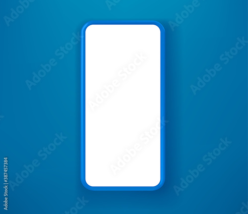 Free Download Blue smartphone on blue background vector mockup - GFXLoad
