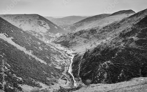 View of Carding Mill Valley from Long Mynd slopes.