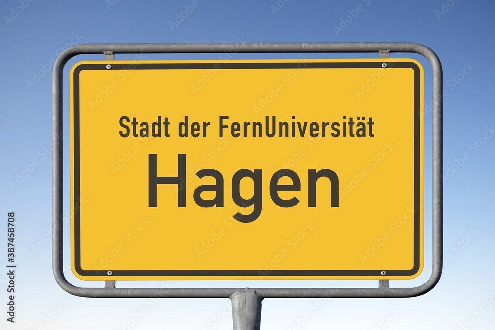 Ortstafel Stadt der FernUniversität Hagen, (Symbolbild)