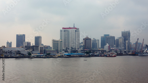 Panoramic view of Lagos, Nigeria view from the sea