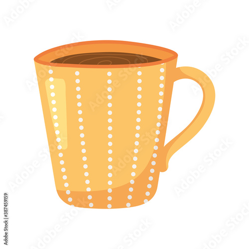 tea, dotted teacup beverage isolated design