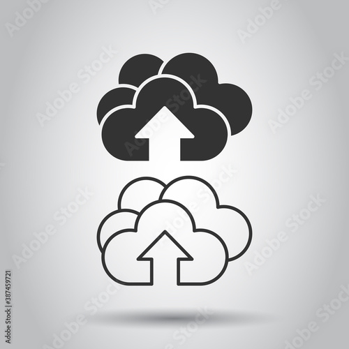 Digital service icon in flat style. Network cloud vector illustration on white isolated background. Computer technology business concept.