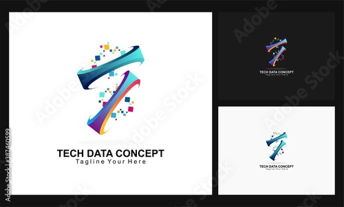 tech data concept logo multi color design