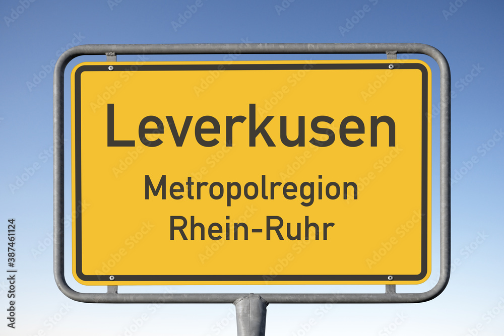 Ortstafel Leverkusen, Metropolregion Rhein-Ruhr, (Symbolbild)