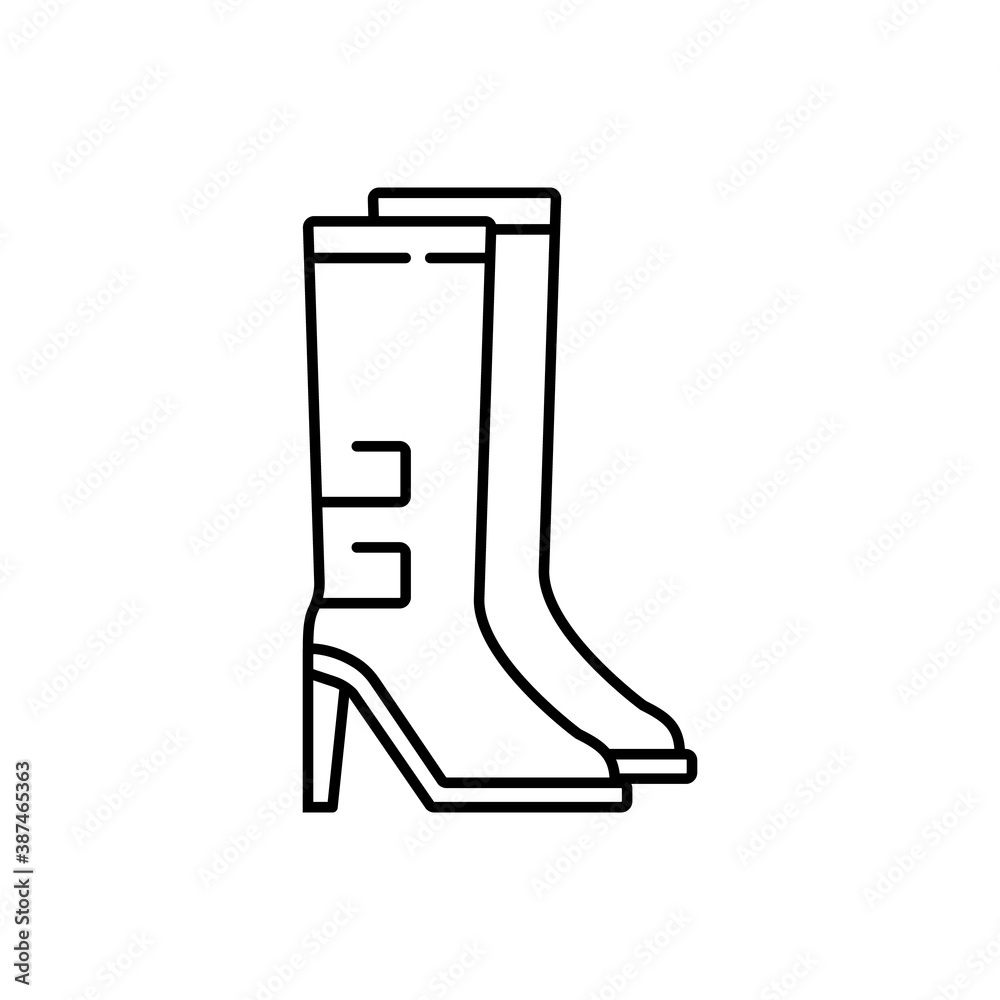high winter women boots icon element of winter clothes icon for mobile concept and web apps. Thin line high winter women boots icon can be used for web and mobile. Premium icon on white background high winter women boots icon element of winter clothes icon for mobile concept and web apps. Thin line high winter women boots icon can be used for web and mobile. Premium icon on white background