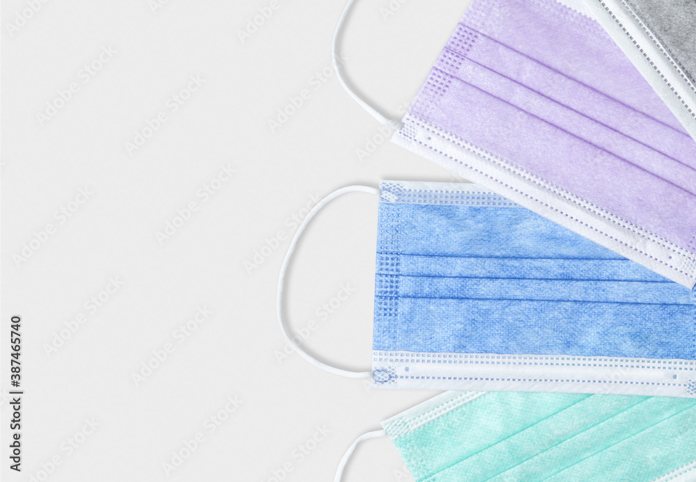Medical face Mask to protect people from viruses. Colored Medicine Mask for kids. Infection spread. Protection against coronavirus COVID‑19 and flu or influenza. Medical face Mask to protect people from viruses. Colored Medicine Mask for kids. Infection spread. Protection against coronavirus COVID‑19 and flu or influenza.