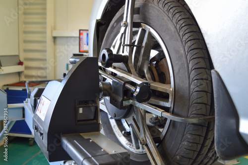 Sensor mounted on the front left wheel of the car