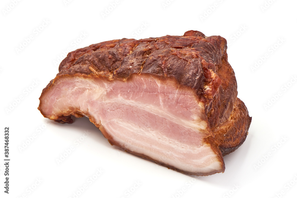 Smoked Pork meat, isolated on white background Smoked Pork meat, isolated on white background