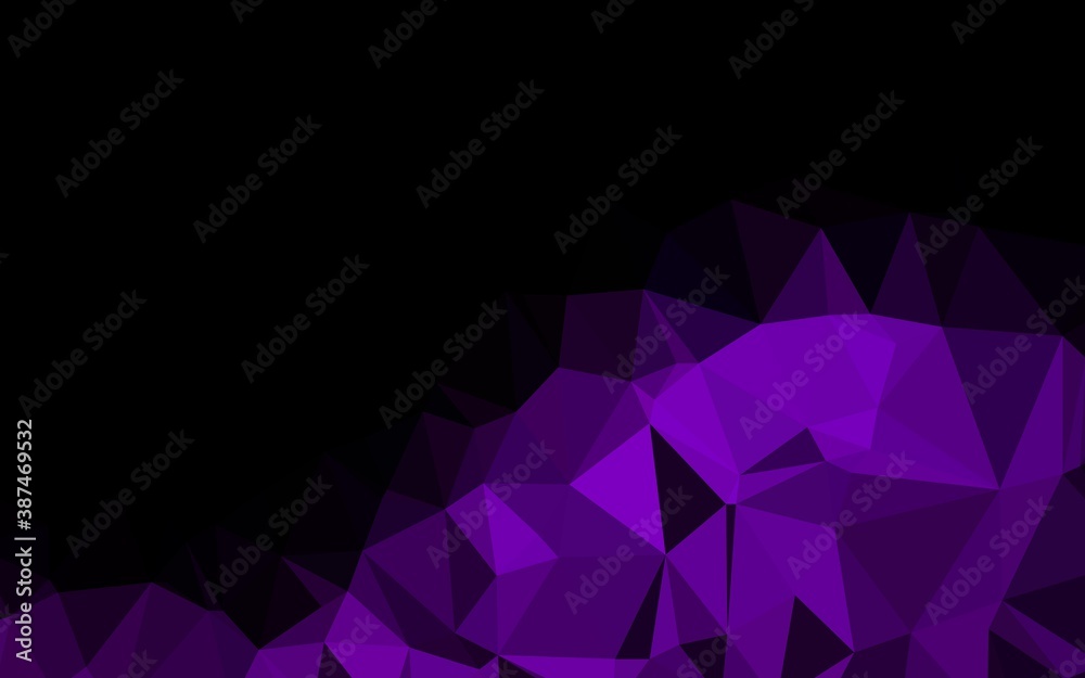 Dark Purple vector triangle mosaic texture. Dark Purple vector triangle mosaic texture.