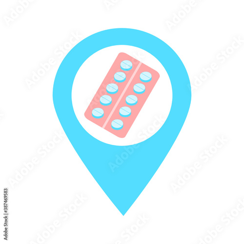 Medicine location map pin icon. Element of map point for mobile concept and web apps. Icon for website design and development, app development. Premium hospital, clinic, pharmacy icon sign