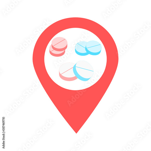 Medicine location map pin icon. Element of map point for mobile concept and web apps. Icon for website design and development, app development. Premium hospital, clinic, pharmacy icon sign