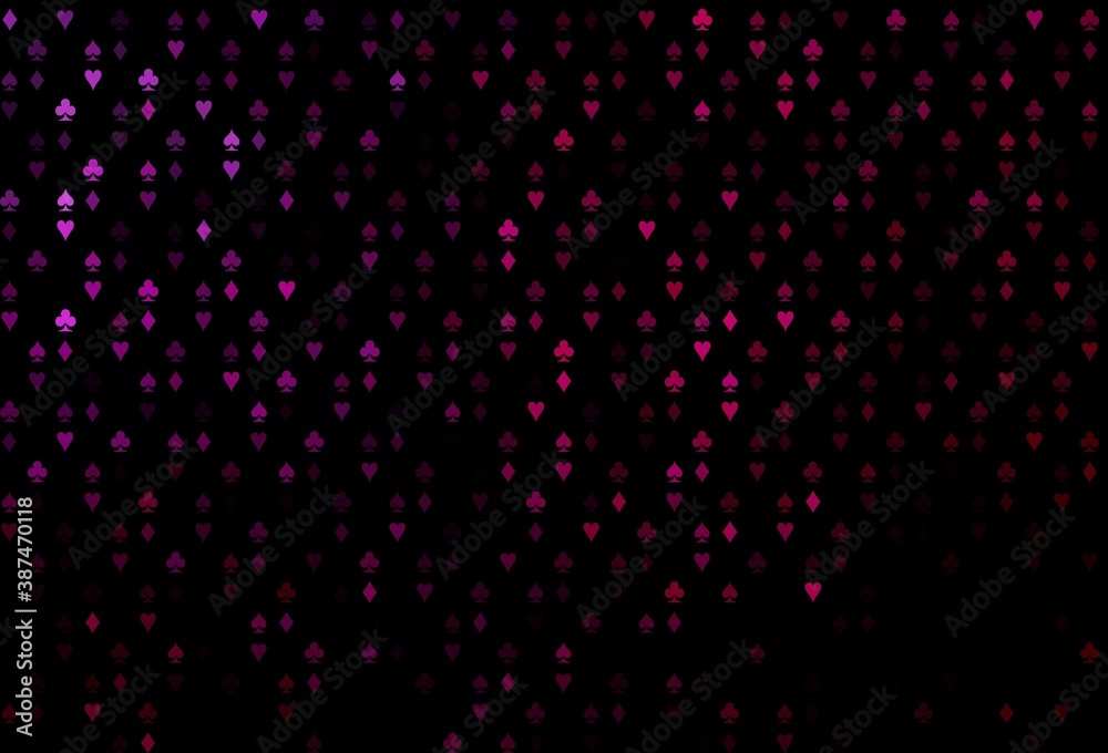 Dark Purple vector cover with symbols of gamble. Dark Purple vector cover with symbols of gamble.