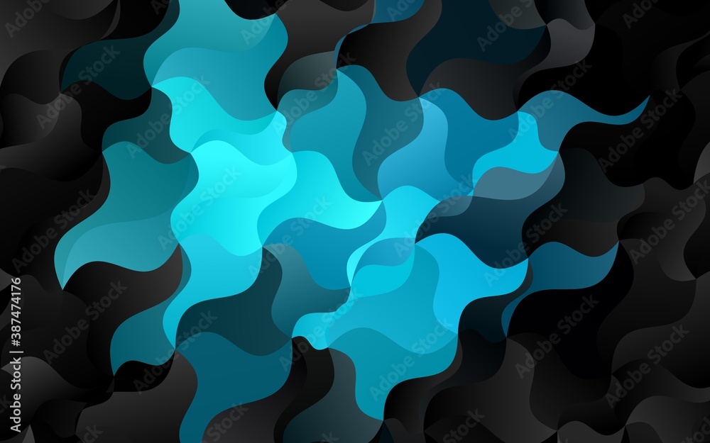 Dark BLUE vector backdrop with bent lines. Dark BLUE vector backdrop with bent lines.