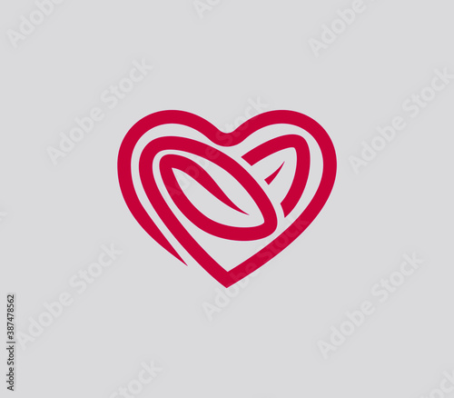 a logo of heart and coffee