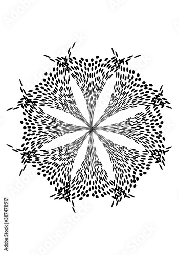 Flor de ocho pétalos sobre fondo blanco