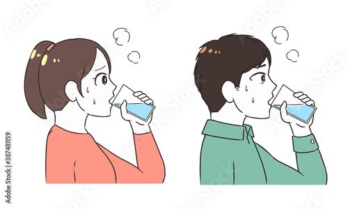 水分補給をする