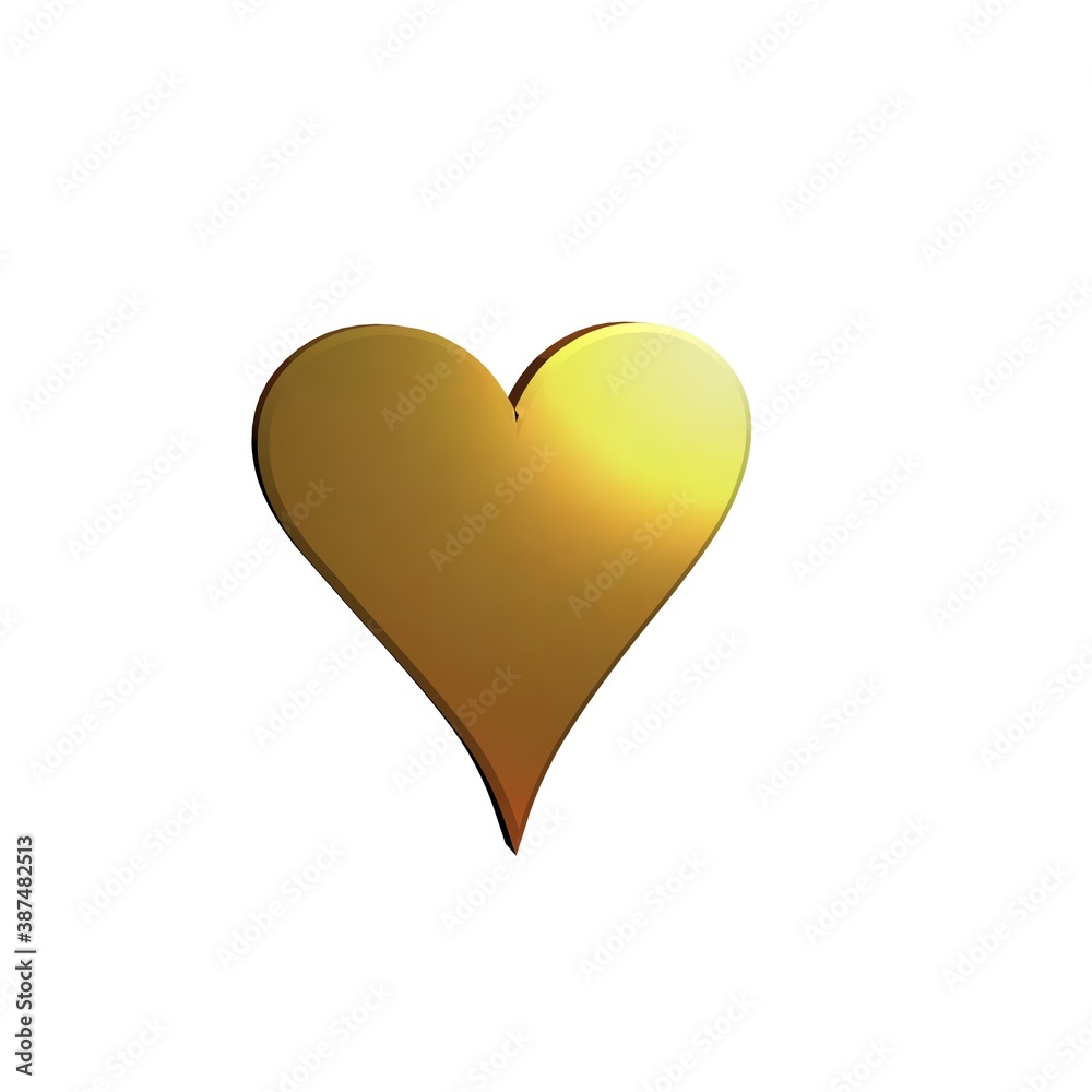 golden heart on a white background.