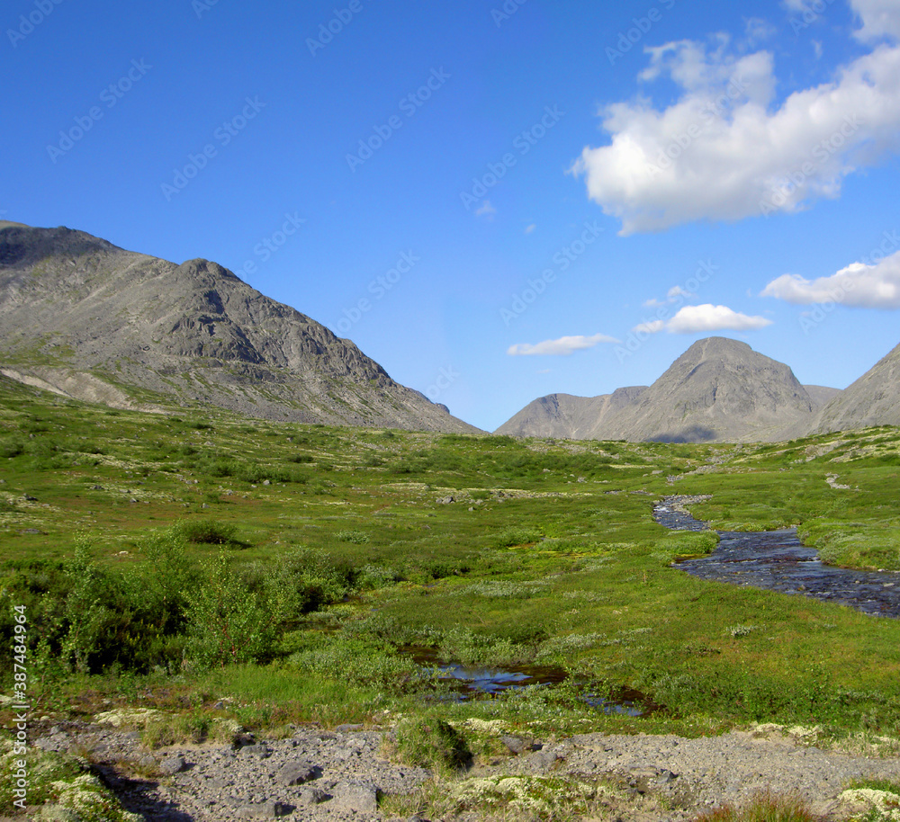 Khibiny mountains above the Arctic circle, Kola peninsula, Russia