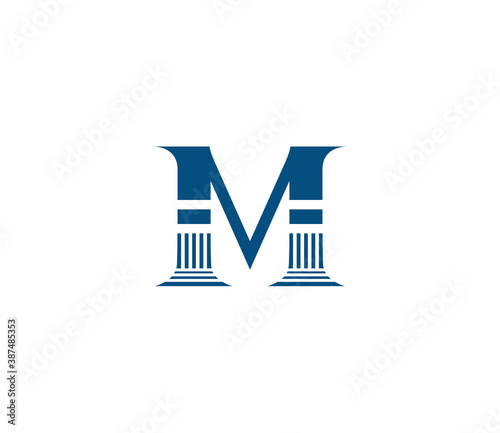 M Alphabet Law firm Logo Design Concept