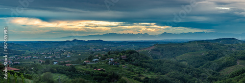 Obraz na płótnie Goriška Brda Sunset Panorama