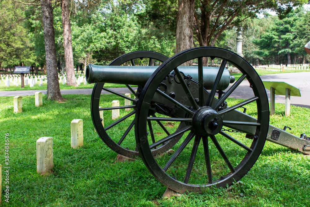 civil war cannon at Stones River Battlefield in Murfreesboro, Tennessee