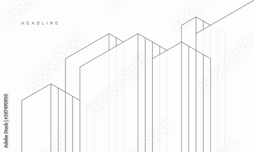 Abstract geometric technological architecture background. Vector creative design.