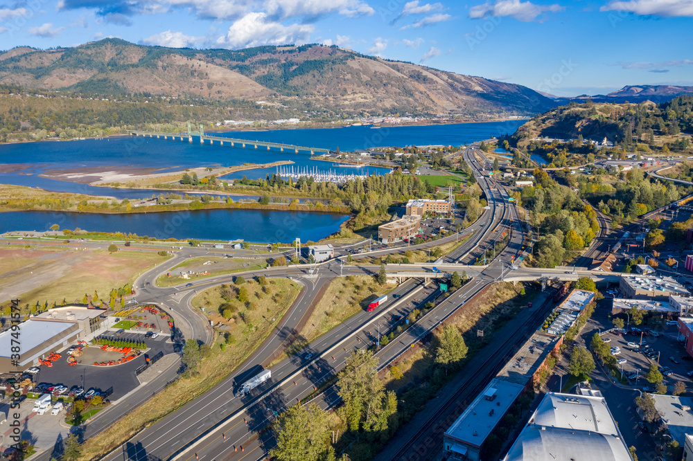 Fototapeta premium Hood River Aerial