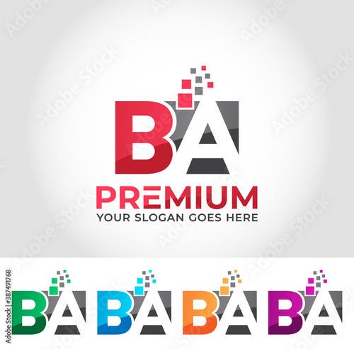 BA Alphabet Logo Design Concept