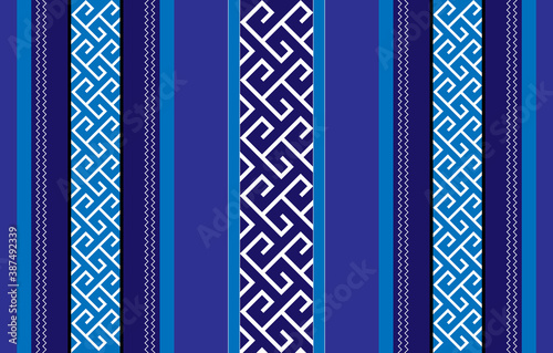 Blue Theme Handcrafted Fabric Ornaments With Vintage Ornamental Patterns