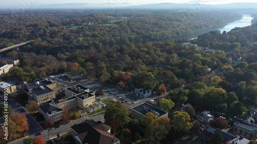 Aerial views of the Potomac River, Shepherd University, and Shepherdstown, WV. photo