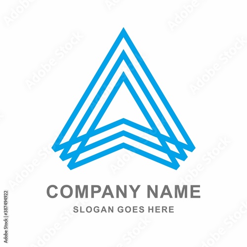 Triangle Arrow Space Business Company Vector Logo Design