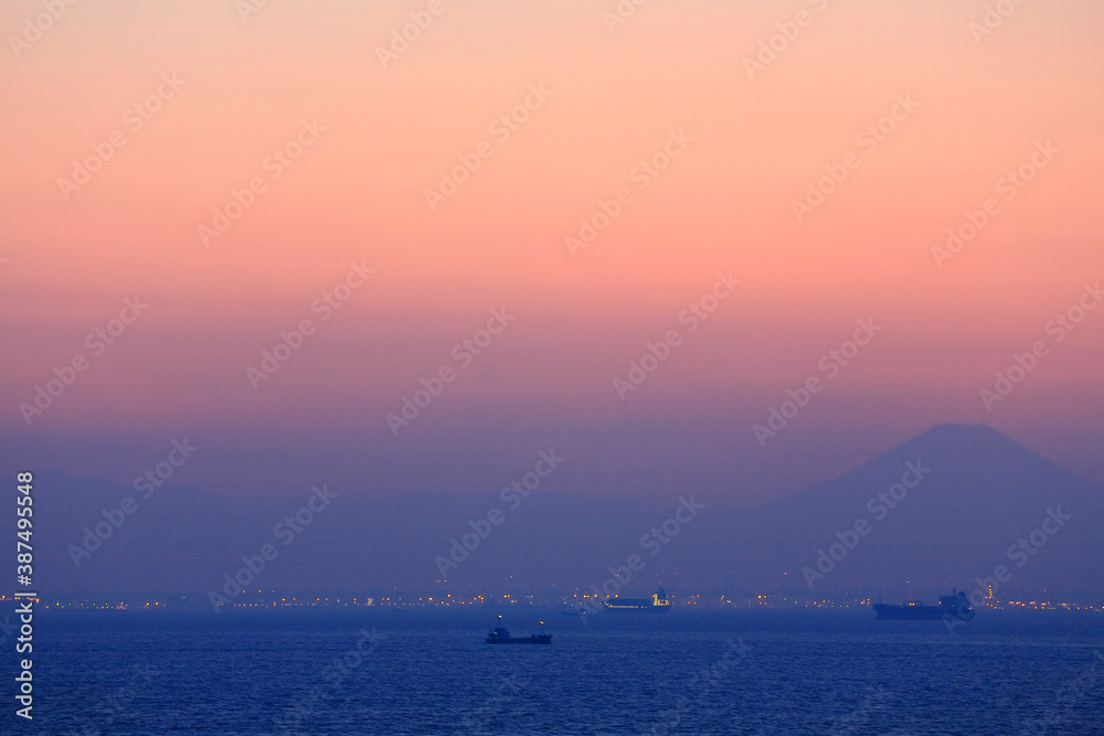 東京湾の日没風景 東京湾の日没風景