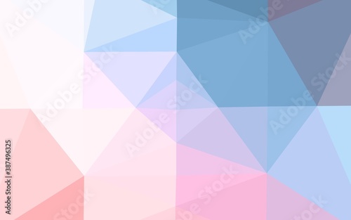 Light Blue  Red vector triangle mosaic cover.