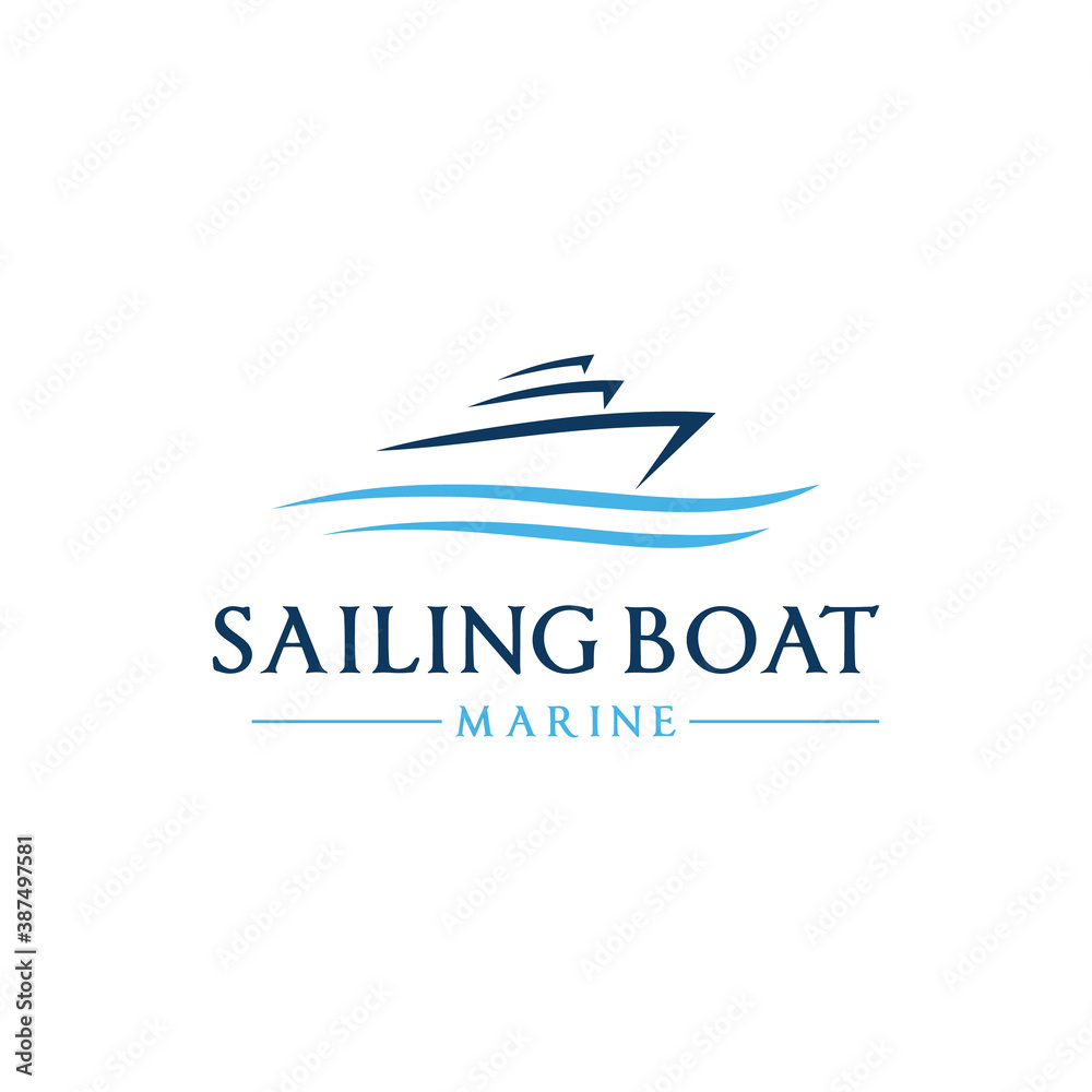 Sailing Boat logo design Vector Sailing Boat logo design Vector