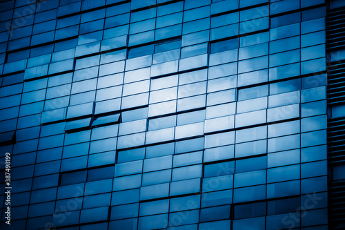 Abstract building. blue glass wall of skyscraper.