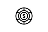 Finance Outline Icon - Money Chip