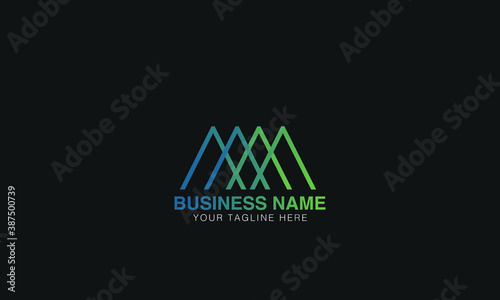 MMM MM M  initial logotype creative vector template design image 