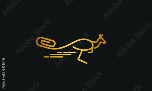 kangroo pin abstract  logo design vector template for business identity photo