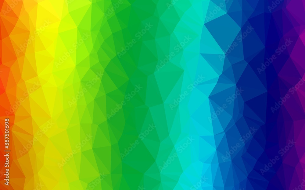 Fototapeta premium Light Multicolor, Rainbow vector shining triangular template.