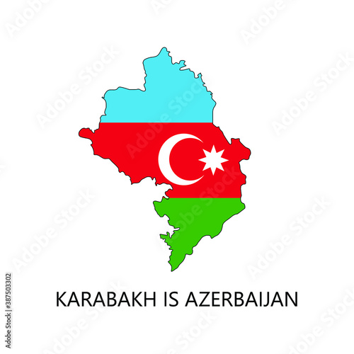 Azerbaijan - Karabakh - Map Graphic Element Illustration Template Design. 