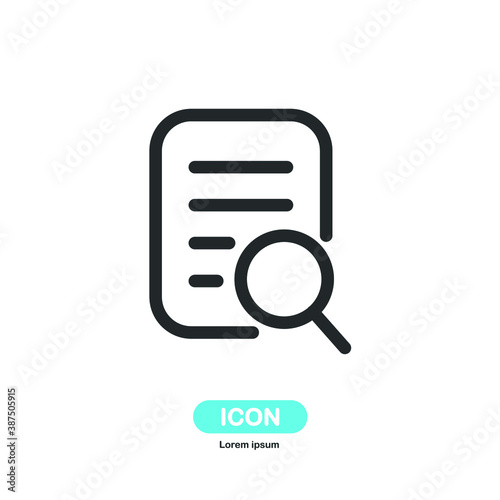 File search icon vector isolated on white background.