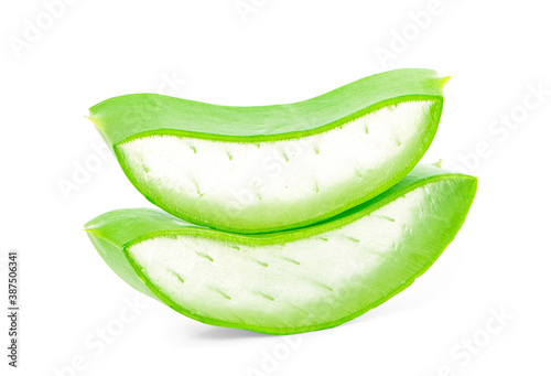 Aloe vera sliced an isolated on white background