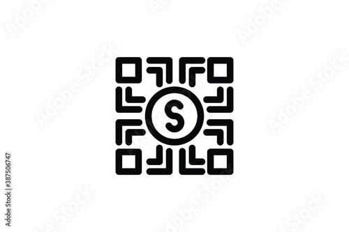 Finance Outline Icon - Qrcode