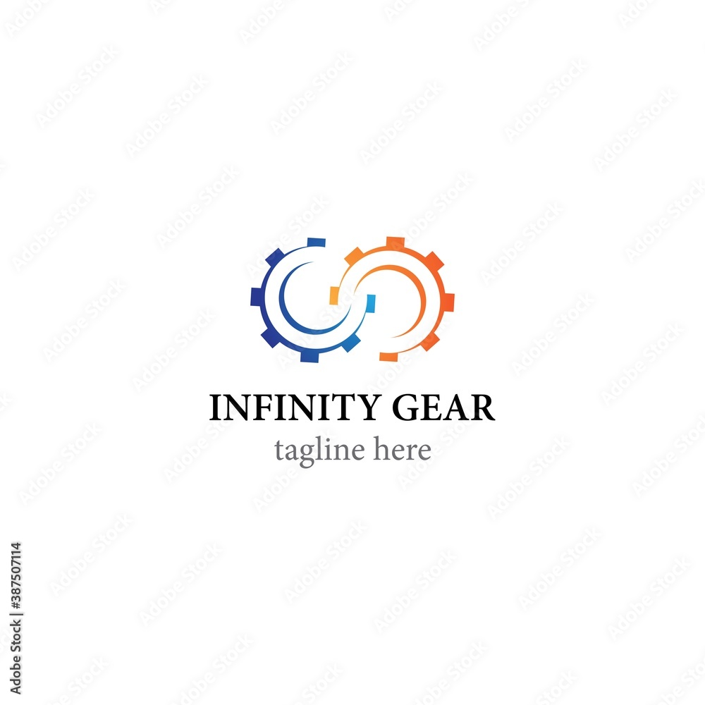 Infinity gear logo template vector