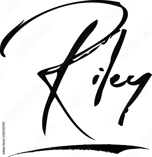 Riley Female Name - Beautiful Handwritten Lettering Modern Calligraphy Text  Stock Vector - Illustration of signature, letter: 207793652