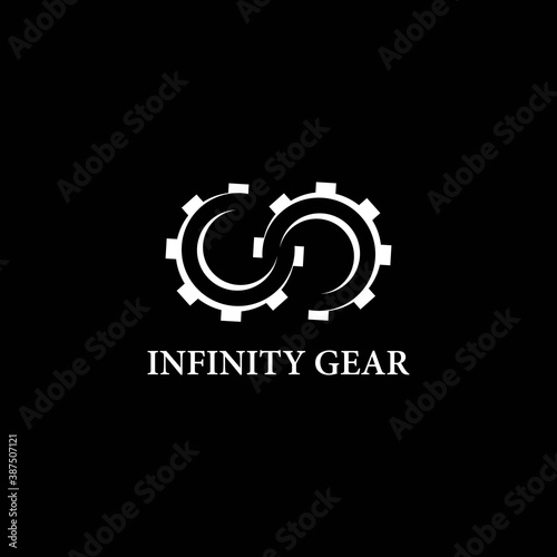 Infinity gear logo template vector