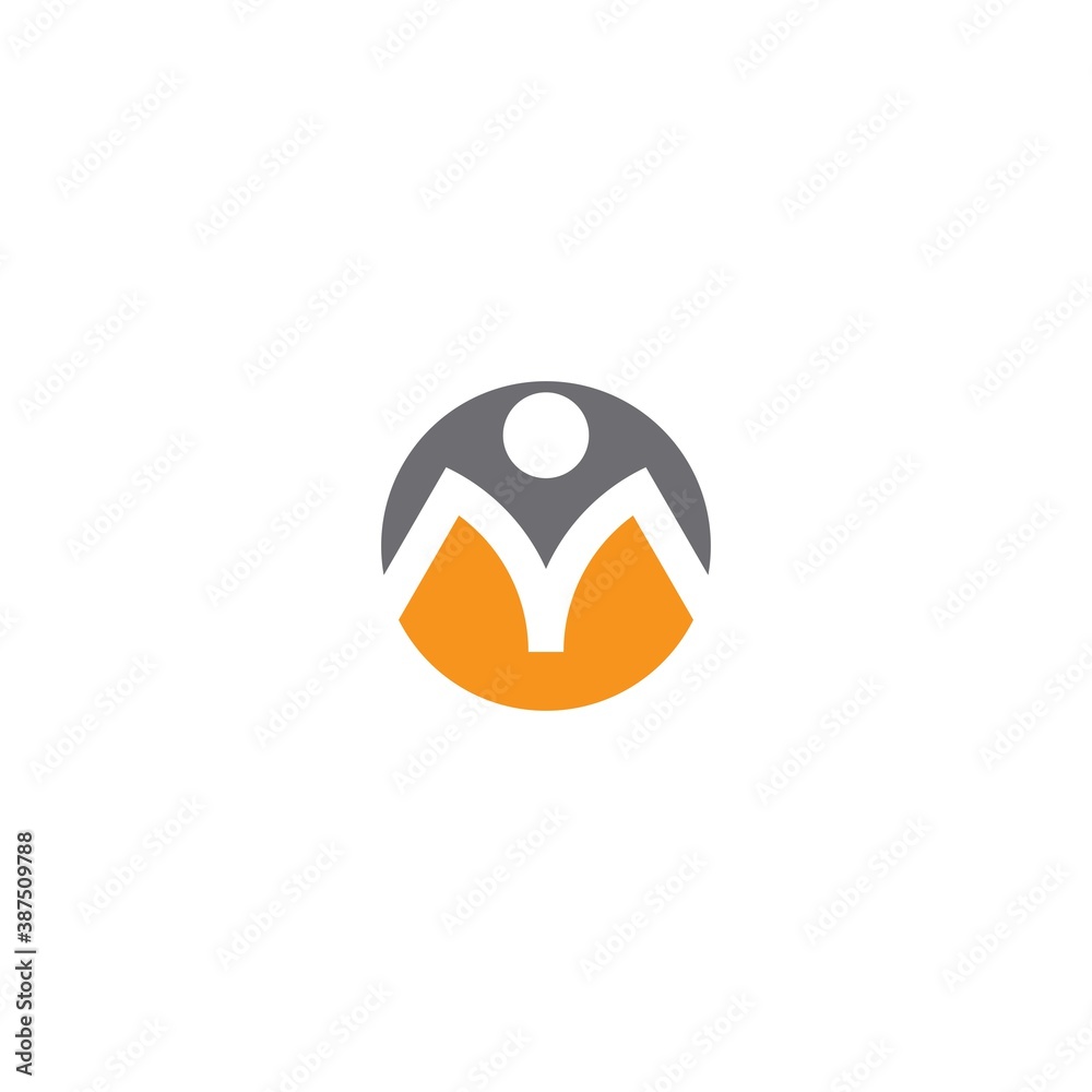 Naklejka premium M Letter logo business