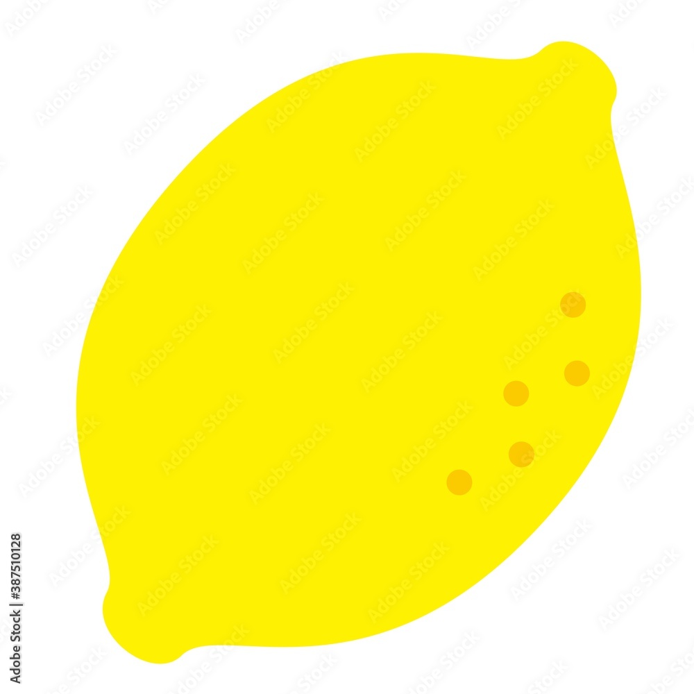Single fresh lemon, vector illustration on white background Single fresh lemon, vector illustration on white background
