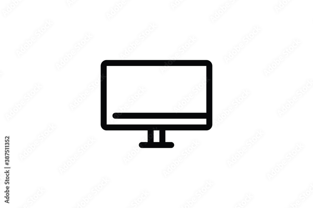 Computer Outline Icon - Monitor Computer Outline Icon - Monitor